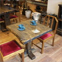 古材 テーブル 木製 アンティーク カフェテーブル コーヒーテーブル おしゃれ 2人掛け 幅65cm 高さ70cm 四角 無垢材 天然木 和風 和モダン リビング 一人暮らし 一本脚 昭和レトロ 家具 古民家…