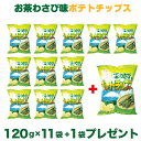 ＼なんと 1袋プレゼント♪／静岡お茶わさびポテトチップス 120g 11袋 1袋プレゼント♪※同梱不可 静岡 お土産 お茶わさび 駄菓子 スナック菓子 ご当地 富士山 お土産 わかふじ ご当地ポテトチップス お茶 お菓子 景品プレゼント