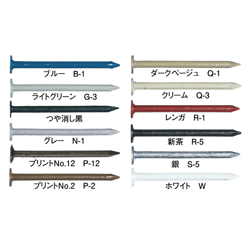 若井産業 カクテルネイル 標準色 S-5 銀 #14×32（1kg）／ カラー釘 外装用 外壁用