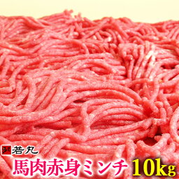 馬肉 上赤身 ミンチ 10kg まとめ買い ワンちゃん にも大人気の ヘルシー 生肉 ペットフード 高級 ドッグフード 高品質 低カロリー ローカロリー 高タンパク ペット 馬肉 無添加 犬 みんち ひき肉 挽肉 挽き肉 gks