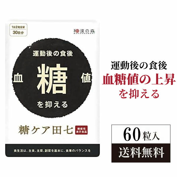 【エントリーでP10倍】血糖値 糖ケア田七 60粒 下げる サプリメント サプリ おすすめ 糖質 糖質制限 サポニン 田七人参 ジンセノサイド 和漢の森 血糖値を下げる ヘモグロビンa1c サラシア 菊芋 キクイモ イヌリン