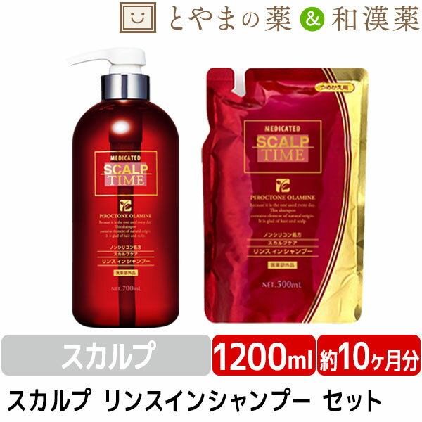 スカルプタイム約10か月分本体+詰替セット|スカルプシャンプーノンシリコンふけかゆみ薬用シャンプーリンスインシャンプーメンズ薄毛