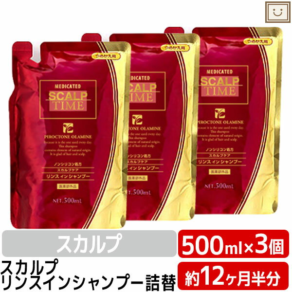 あす楽スカルプタイムスカルプシャンプー詰替用500ml3個セット|スカルプシャンプーノンシリコンふけかゆみ薬用シャンプー地肌ケア