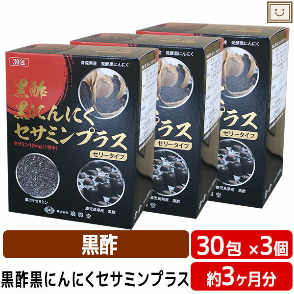 あす楽 送料無料 黒酢黒にんにくセサミンプラス 30包 3個セット | 黒酢 くろず 黒にんにく 黒ゴマ セサミン ごま 発酵 鹿児島 鹿児島黒酢 アミノ酸 ビタミン スタミナ ゼリータイプ ゼリー スティックゼリー 黒酢にんにく 黒酢ニンニク ゴマ 黒セサミン 黒セサミ お酢 酢