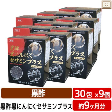 あす楽 送料無料 黒酢黒にんにくセサミンプラス 30包 9個セット | 黒酢 くろず 黒にんにく 黒ゴマ セサミン ごま 発酵 鹿児島 鹿児島黒酢 アミノ酸 ビタミン スタミナ ゼリータイプ ゼリー スティックゼリー 黒酢にんにく 黒酢ニンニク ゴマ 黒セサミン 黒セサミ お酢 酢