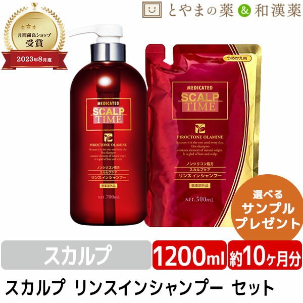 【スーパーセール限定価格】 ★月間優良ショップ受賞店★ 薬用シャンプー PK 約10か月分 本体＋詰替 セット スカルプタイム スカルプシャンプー ノンシリコン ふけ リンスイン 男性用 薬用 女性用 メンズスカルプ ノンシリコンシャンプー 髪 リンスインシャンプー