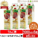 ヘルシー はちみつ りんご酢 1000mL 6本 セット | 有機りんご酢 飲む酢 栄養機能食品 常盤薬品 リンゴ酢 ビタミン 鉄 カルシウム ナイアシン はちみつりんご酢 飲むお酢 ミネラル 敬老 敬老の日 ギフト 健康食品 サプリ サプリメント 食事