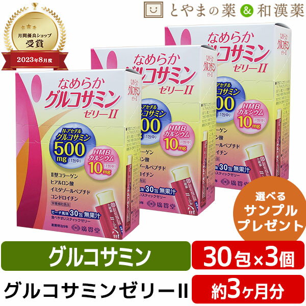 広貫堂 なめらか グルコサミン ゼリー ll 30包 3個 | スティックゼリー 筋肉 健康 サプリメント コンドロイチン カルシウム ヒアルロン酸 コラーゲン...