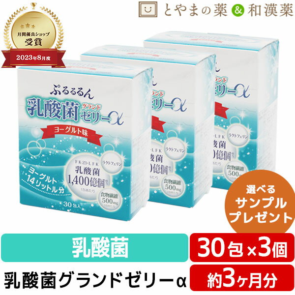 乳酸菌グランドゼリーα 30包 3個セット | 広栄ケミカル 乳酸菌 人由来 ラクトフェリン ビタミン 低カロリー ゼリー サプリ LFK 健康 男性 女性 美容 メンズ 敬老の日 ギフト 健康食品 サプリメント 食事で不足