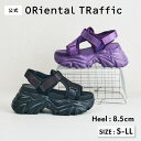 【SALE】【新作】サンダル レディース スポサン スポーツサンダル カジュアル 軽量 疲れにくい 厚底 ベルクロ スポーティー ベルト 黒 ブラック パープル...