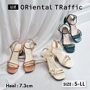 【ポイント5倍】【クーポン有】【SALE】【新作】レディース サンダル 美脚効果 ハート オーバル スクエア チャンキーヒール 大人可愛い ブルー ピンク ホワ...