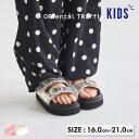 【ポイント5倍】キッズ サンダル メタリック ビジュー ダブルベルト お洒落 カジュアル 男の子 女の子 男女兼用 華やか 親子コーデ ピンク シルバー 厚底メ...