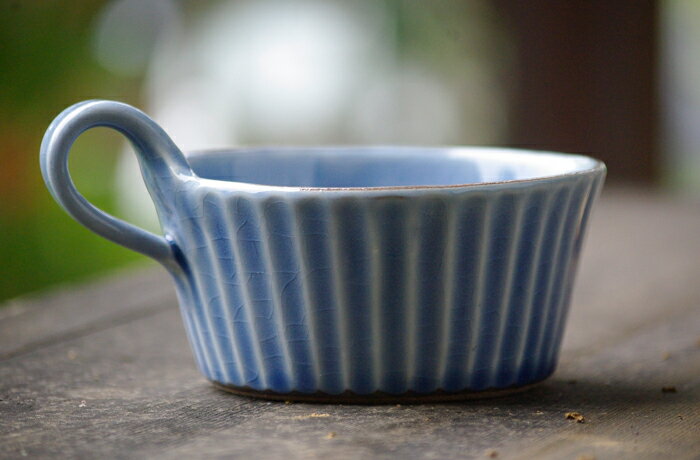わかさま陶芸 カラーしのぎ『スープカップ（ws-c021-bl）』