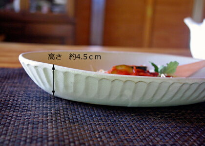 【父の日・名入れ】益子kinariシリーズカレー皿。サラダを盛ったり、ランチプレートやオードブル皿、パーティー皿、パスタ皿にちょうど良いです。一枚あると重宝します。ぜひ、贈り物にも。送料無料