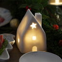 【MAX30%offクーポンあり】益子焼のキャンドルハウス【おうち】 LEDライト&台座つき わかさま陶芸 陶器製 キャンドルスタンド ランプ インテリア オブ...