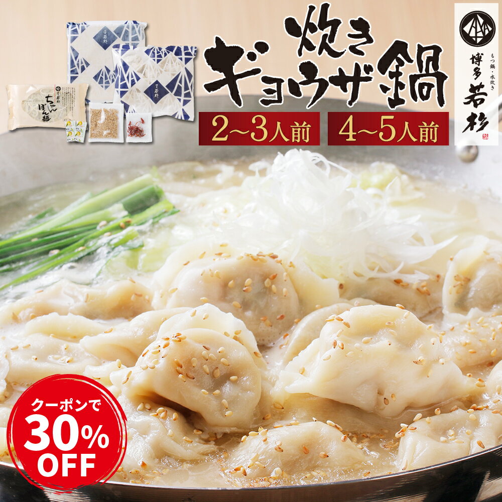 《期間限定★クーポンで2,436円～》博多若杉 プレミアム 炊き餃子 2～3人前/4～5人前 【送料無料】 c1 ぎょうざ ギョーザ お取り寄せ ギフト プレゼント 贈り物 誕生日 お祝い 内祝い 高級 老舗 冷凍 食品 おつまみ 食べ物 グルメ 博多 九州 お歳暮