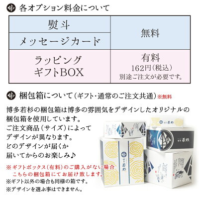 若杉ギフトラッピング(風呂敷・包装紙・熨斗)オプション料金