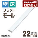【訳あり】エレコム フラットモール 壁 床用 ケーブルカバー 配線カバー 配線モール ホワイト 1m 幅22mm LD-GAF2/WH 【税込3300円以上で送...