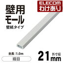 【訳あり】エレコム ケーブルカバー 壁紙タイプのフラットモール 織目 幅21mm 配線カバー 配線モール 1m LD-GAFW2/CL 【税込3300円以上で送...