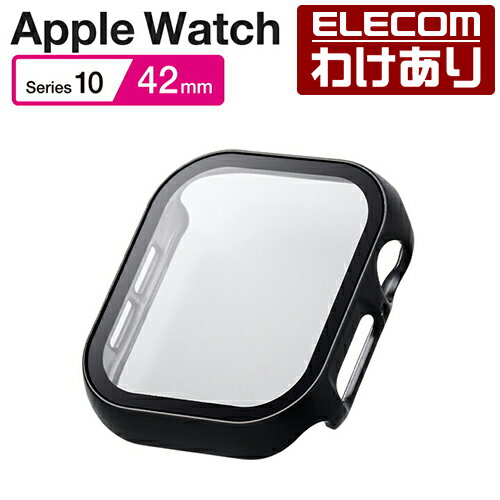 【訳あり】エレコム Apple Watch 42mm 用 フルカバーケース プレミアムガラス 高透明 メタリック AppleWatch 42 フルカバー ケース カバー ブラック ELECOM AW-24BFCGPBK 【税込3300円以上で送料無料】[訳あり][ELECOM：エレコムわけありショップ][直営]
