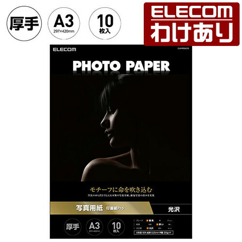 Rakuten - 【訳あり】エレコム 光沢 写真用紙 A3 10枚 印画紙 Pro 厚手 光沢 写真 用紙 A3 10枚 ELECOM EJK-PROA310 【税込3300円以上で送料無料】[訳あり][ELECOM：エレコムわけありショップ][直営]