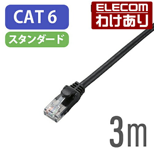 ��������ۥ��쥳�� CAT6��� LAN�����֥� ��󥱡��֥� ���󥿡��ͥåȥ����֥� �����֥� 3m �֥�å� ELECOM LD-GPN/BK3 ���ǹ�33...