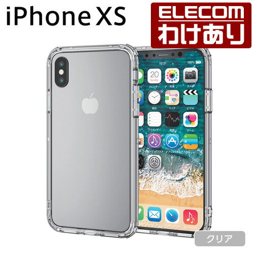 iPhone XS バンパー 耐衝撃 TRANTECT クリア スマホケース iphoneケース：PM-A18BHVBCR【税込3300円以上で送料無料】[訳あり][ELECOM：エレコムわけありショップ][直営]
