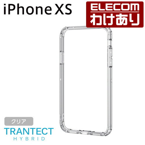 iPhone XS バンパー 耐衝撃 TRANTECT クリア スマホケース iphoneケース：PM-A18BHVBCR【税込3300円以上で送料無料】[訳あり][ELECOM：エレコムわけありショップ][直営]
