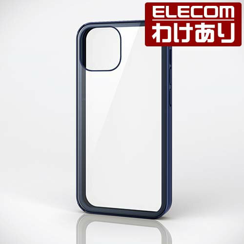 エレコム iPhone 13 mini 5.4inch 用 ハイブリッドケース 360度保護 背面ガラス 2021 アイフォン iphone13 5.4インチ ハイブリッド ケース カバー ブルー：PM-A21AHV360MBU【税込3300円以上で送料無料】[訳あり][エレコムわけありショップ][直営]
