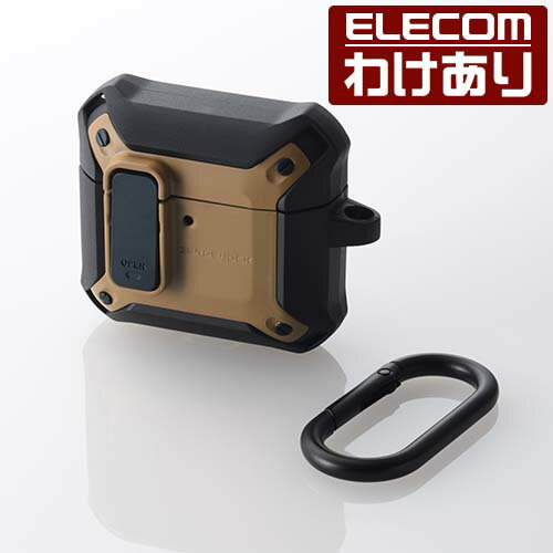 【訳あり】エレコム AirPods 第4世代 用 ZEROSHOCK Lock ケース エアポッズ ゼロショック カラビナ付 コヨーテ AVA-AP06ZEROLBR 【税込3300円以上で送料無料】[訳あり][ELECOM：エレコムわけありショップ][直営]