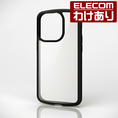 【訳あり】エレコム iPhone 14 Pro 用 TOUGH SLIM LITE フレームカラーハイブリッド ケース カバー タフスリム ライト 背面クリア ブラック PM-A22CTSLFCBK 【税込3300円以上で送料無料】[訳あり][ELECOM：エレコムわけありショップ][直営]