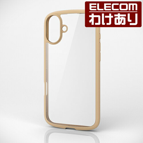 【訳あり】エレコム iPhone16 Plus 用 TOUGH SLIM LITE ハイブリッドケース フレームカラー 2眼 6.7 スマホ ハイブリッド ケース カバー カフェオレ PM-A24BTSLFCBE 【税込3300円以上で送料無料】[訳あり][ELECOM：エレコムわけありショップ][直営]