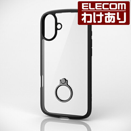 【訳あり】エレコム iPhone16 Plus 用 TOUGH SLIM LITE ハイブリッドケース フレームカラー リング付 2眼 6.7 スマホ ハイブリッド ケース カバー ブラック PM-A24BTSLFCRBK 【税込3300円以上で送料無料】[訳あり][ELECOM：エレコムわけありショップ][直営]