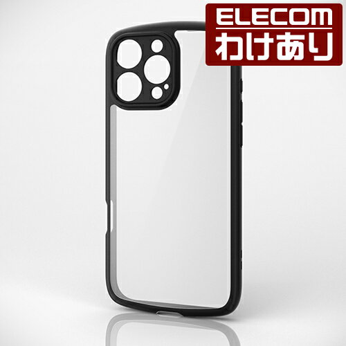 【訳あり】エレコム iPhone 16 ProMax 用 TOUGH SLIM LITE ハイブリッドケース フレームカラー 極限 iPhone16 ProMax ハイブリッド ケース カバー 背面クリア ブラック PM-A24DTSLFCKBK 【税込3300円以上で送料無料】[訳あり][ELECOM：エレコムわけありショップ][直営]