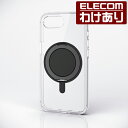 【訳あり】エレコム iPhone 16e 用 ハイブリッドケース MAGKEEP スタンド iPhone16e ハイブリッド ケース カバー クリア×ブラック ...