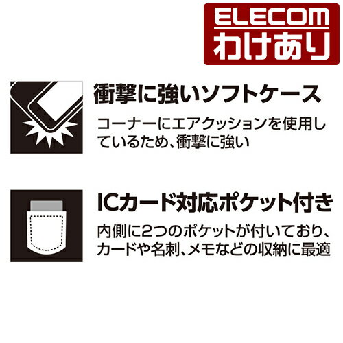 AQUOS R2 compact 用 ソフトレザーカバー 磁石付 ケース スマホ マグネット ソフトバンク レッド スマホケース：PM-AQR2CPLFYRD【税込3300円以上で送料無料】[訳あり][エレコムわけありショップ][直営]