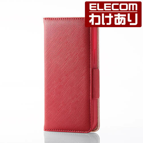 エレコム iPhone 12 mini 用 レザー ケース Enchante'e 磁石付き 手帳型 アイフォン 12 ミニ 新型 iPhone12 mini iPhone 2020 5.4 インチ レザー ケース カバー レッド：PM-A20APLFJM1RD【税込3300円以上で送料無料】[訳あり][エレコムわけありショップ][直営]