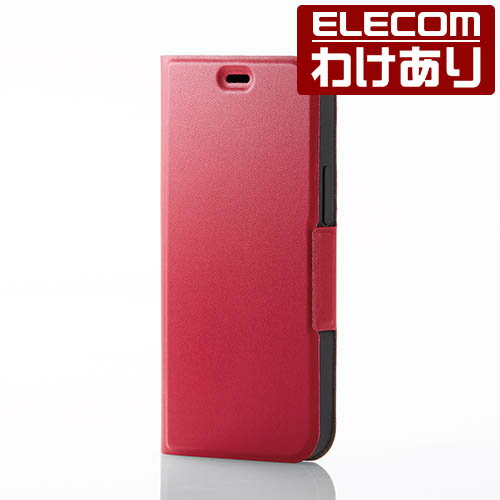 エレコム iPhone 12 mini 用 レザー ケース UltraSlim 磁石付き 手帳型 アイフォン 12 ミニ 新型 iPhone12 mini iPhone 2020 5.4 インチ レザー ケース カバー 薄型 磁石付き レッド：PM-A20APLFURD【税込3300円以上で送料無料】[訳あり][エレコムわけありショップ][直営]