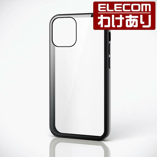エレコム iPhone 12 mini 用 ハイブリッド ケース 360度保護 背面ガラス メタリック iPhone12 mini ハイブリッド ケース ガラス メタリック ブラック：PM-A20AHV360HBK【税込3300円以上で送料無料】[訳あり][エレコムわけありショップ][直営]