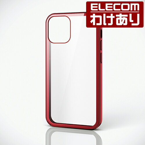 エレコム iPhone 12 mini 用 ハイブリッド ケース 360度保護 背面ガラス メタリック iPhone12 mini ハイブリッド ケース ガラス メタリック レッド：PM-A20AHV360HRD【税込3300円以上で送料無料】[訳あり][エレコムわけありショップ][直営]