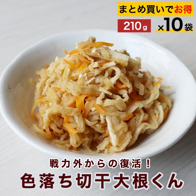 切り干し大根 国産 色落ち切干大根くん 10袋セット（210g×10袋）　送料無料 割り干し大根 切干大根 乾燥野菜 味噌汁の具 訳あり 食品 グルメ食品 国産 宮崎 日本生まれ！ 規格外の助っ人 TSG