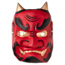 鬼の面（大）和紙製 大人もかぶれるサイズ 節分の鬼役 コスプレ 仮装に ハロウィン Japanese paper ogre mask