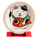 ひさみ窯 めでたい猫絵皿 (K6559) 美濃焼の飾り絵皿 縁起物 岐阜県の工芸品 Decorative plate Setoyaki Aichi craft(3)
