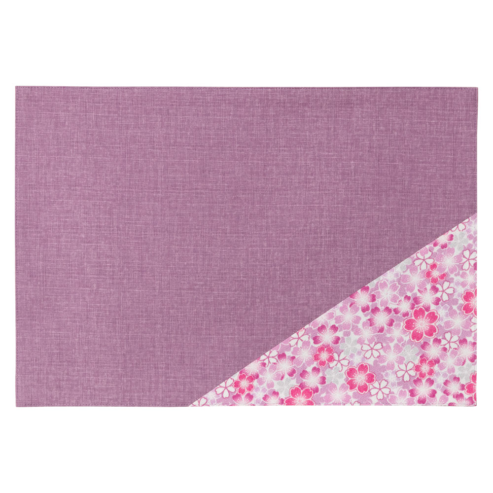 百道発信　颯香（さやか）　ランチョンマット　薄紫 (IKI-1482)　45×31cm　福岡県の布製品　Fabric place mat, Fukuoka craft