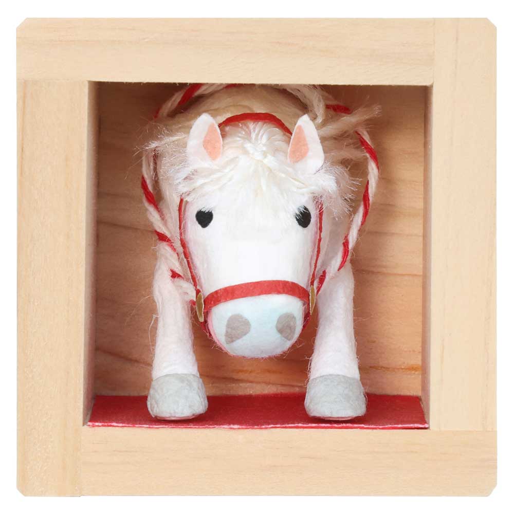 めでたや　歳ます　駿馬　2026年　令和8年　正月の干支飾り　置物　玄関やデスクでコンパクトに飾れま..