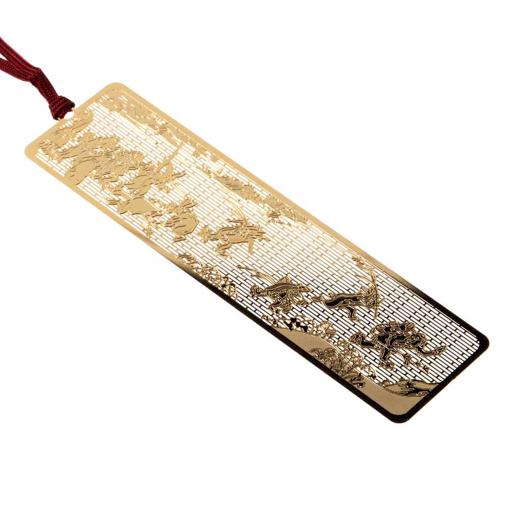 御朱印ブックマーク　鳥獣戯画A　金の栞シリーズ　繊細なエッチングで日本の絵柄を表現　金属製しおり..