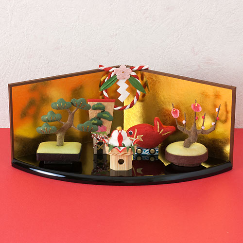 金屏風 小 置物・お飾り用品 ディスプレイ用 めでたや Gold folding screen for figurine [3]