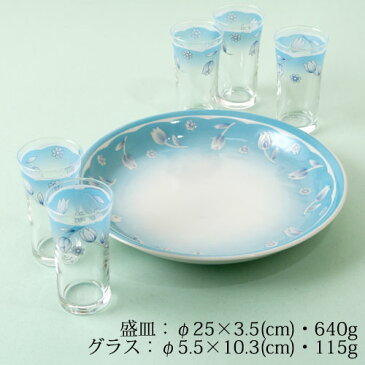 【2個で半額にゃ】チューリップ　盛皿とひとくちビールグラスセット　Platter and beer glass set