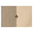 百道発信　紋　ランチョンマット　利休×薄茶 (IKI-1494)　45×31cm　福岡県の布製品　Fabric place mat, Fukuoka craft