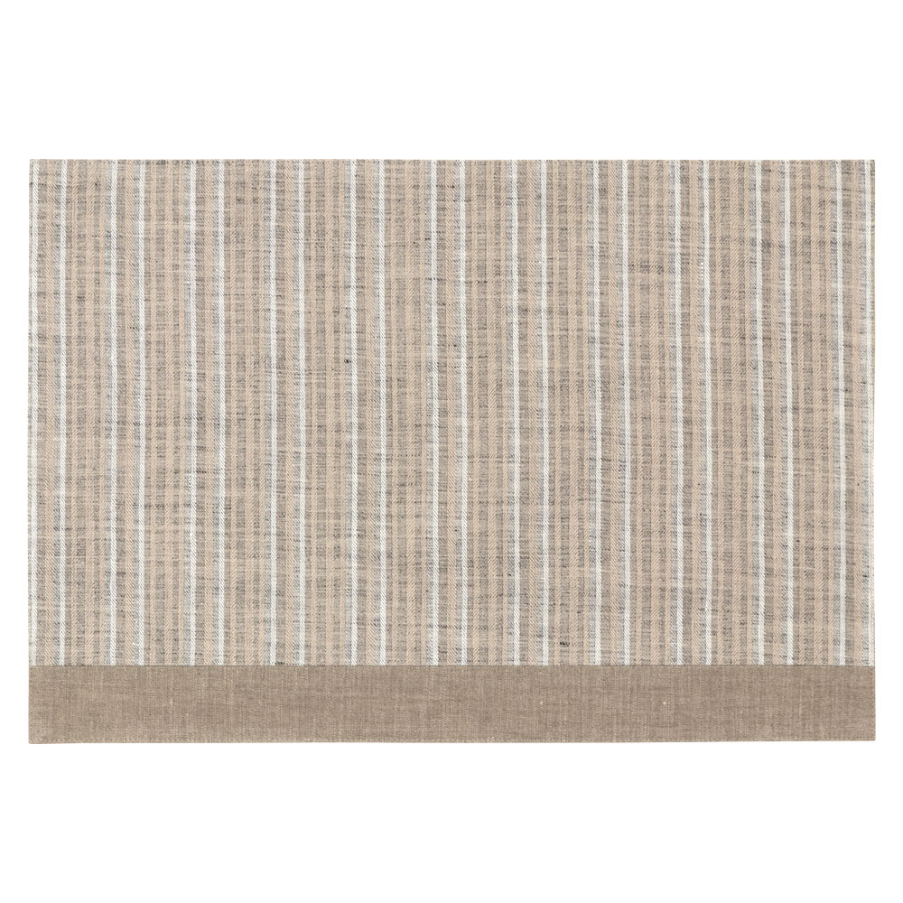 百道発信　ラタン　ランチョンマット　グレージュ (IKI-1436)　45×31cm　福岡県の布製品　Fabric place mat, Fukuoka craft